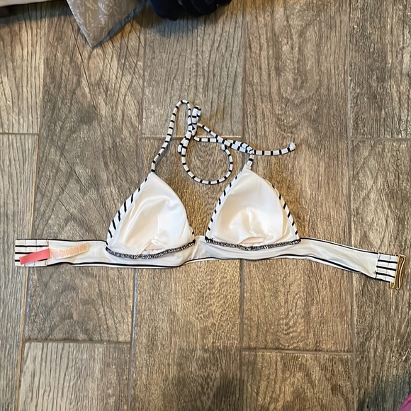Victoria’s Secret black and white stripe bikini top - Picture 2 of 4